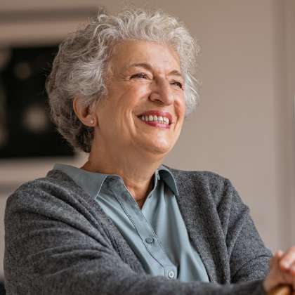 Elderly lady smiling